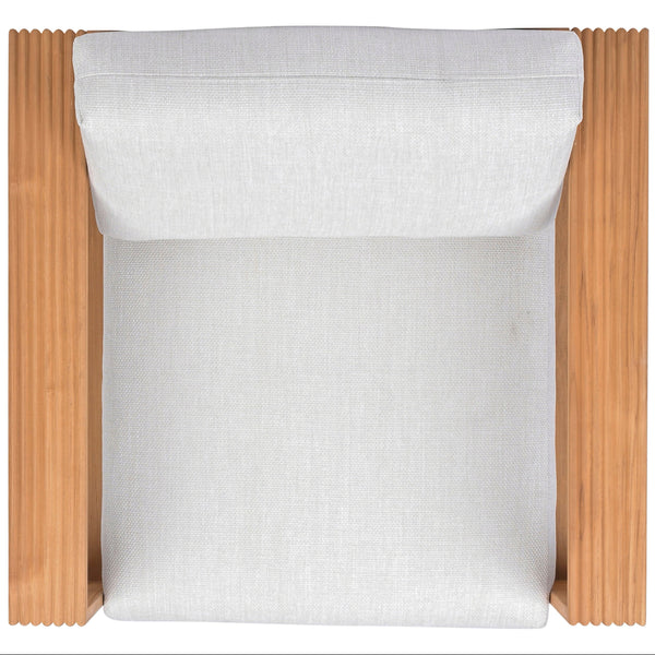 Saint Lucia Reeded Teak Patio Chair With Plush Foam Cushioning And Weather-Ready Durable Frame