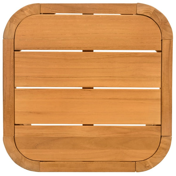 Safavieh Leilani Solid Brazilian Teak Square Accent Table Warm Honey Grain for Living Spaces CPT1078A