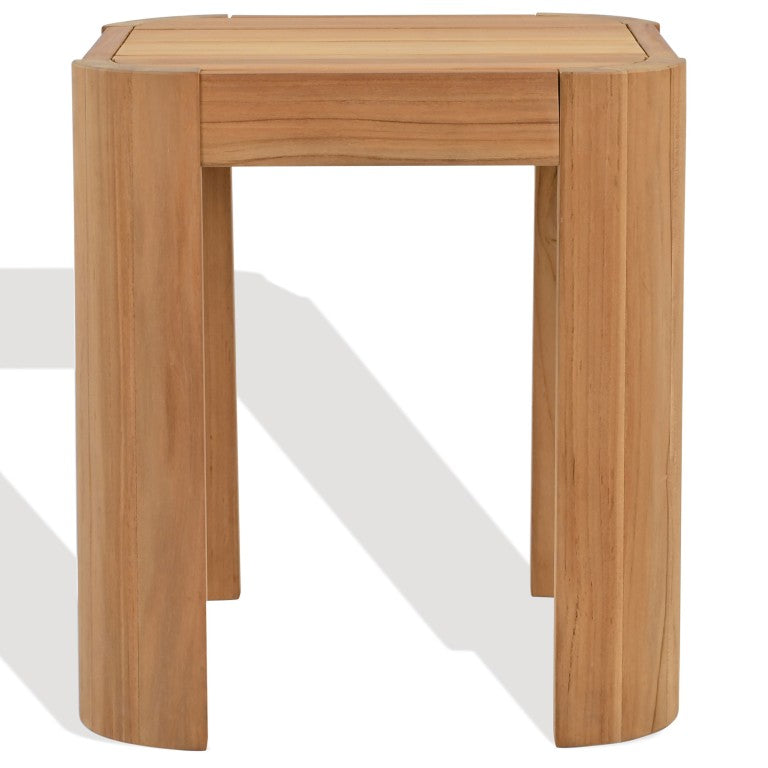 Safavieh Leilani Solid Brazilian Teak Square Accent Table Warm Honey Grain for Living Spaces CPT1078A
