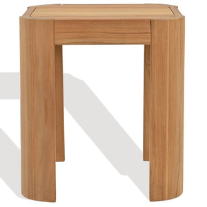 Safavieh Leilani Solid Brazilian Teak Square Accent Table Warm Honey Grain for Living Spaces CPT1078A