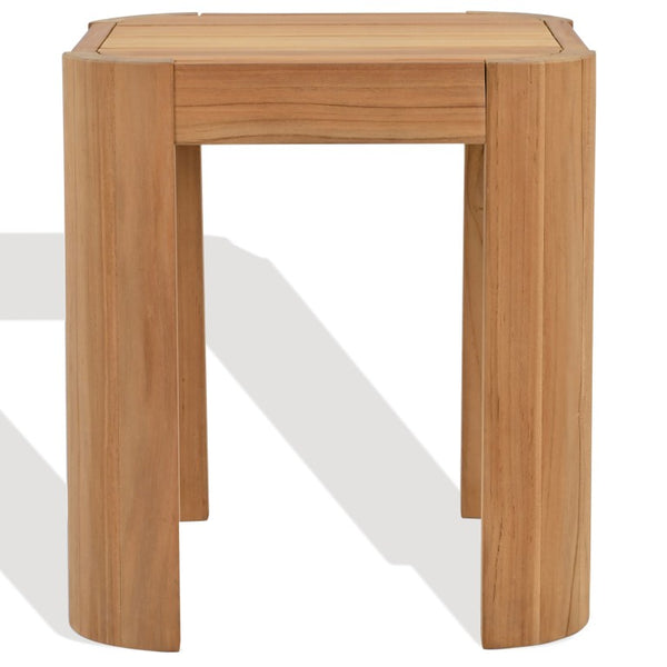 Safavieh Leilani Solid Brazilian Teak Square Accent Table Warm Honey Grain for Living Spaces CPT1078A