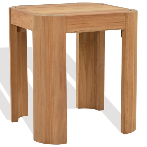 Safavieh Leilani Solid Brazilian Teak Square Accent Table Warm Honey Grain for Living Spaces CPT1078A