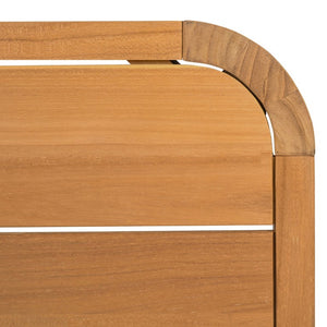 Safavieh Leilani Solid Brazilian Teak Square Accent Table Warm Honey Grain for Living Spaces CPT1078A