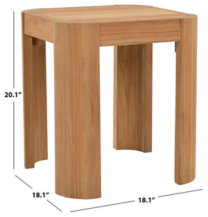 Safavieh Leilani Solid Brazilian Teak Square Accent Table Warm Honey Grain for Living Spaces CPT1078A