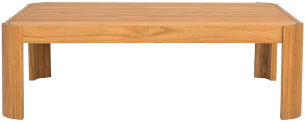 Safavieh Leilani Brazilian Teak Rectangular Coffee Table Solid Hardwood Low Profile Living Room CPT1079A
