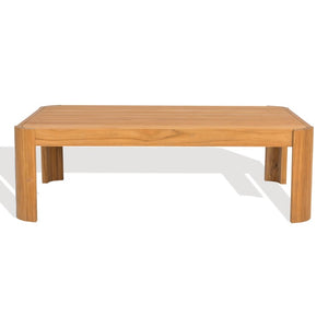 Safavieh Leilani Brazilian Teak Rectangular Coffee Table Solid Hardwood Low Profile Living Room CPT1079A
