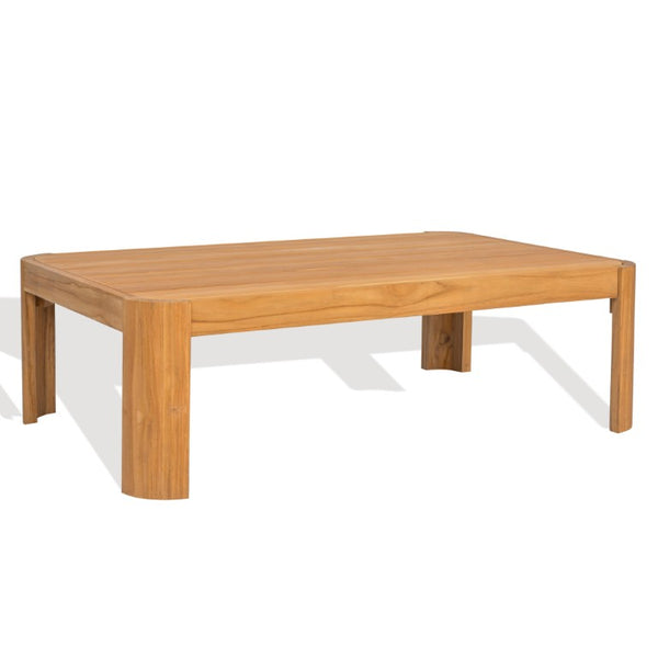 Safavieh Leilani Brazilian Teak Rectangular Coffee Table Solid Hardwood Low Profile Living Room CPT1079A