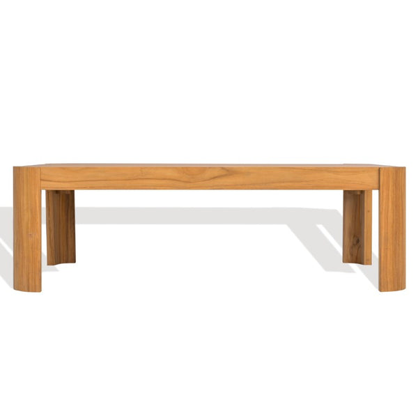 Safavieh Leilani Brazilian Teak Rectangular Coffee Table Solid Hardwood Low Profile Living Room CPT1079A