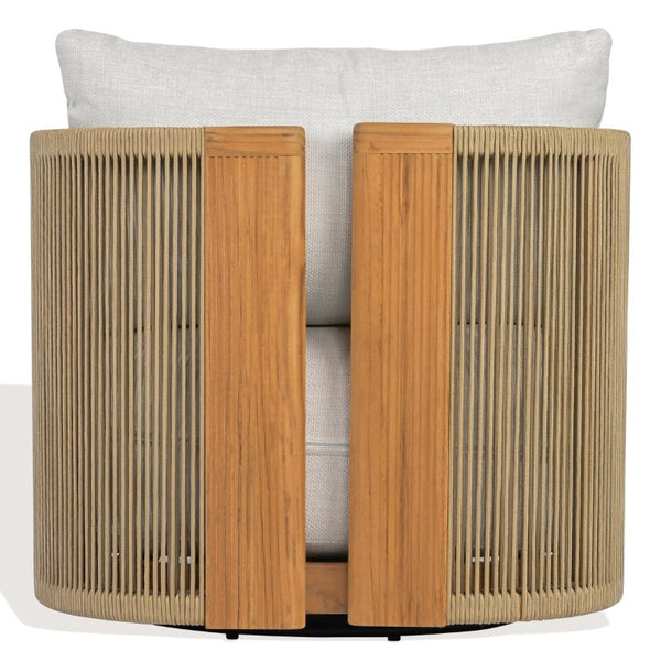 Safavieh Marina Outdoor Brazilian Teak Swivel Chair with Resort Style and Weather Resistant Frame CPT1083A