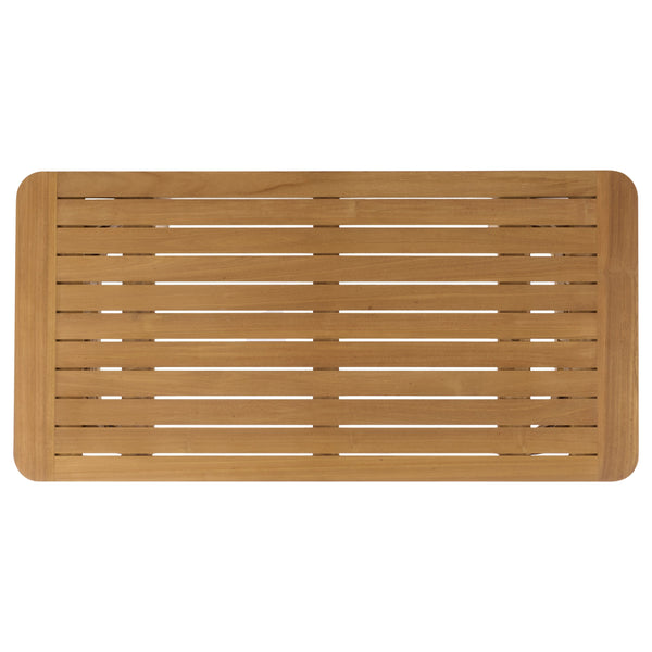 Skipper Teak And Hyacinth Outdoor Coffee Table With Handwoven Surface, Durable Weather-Tolerant Design