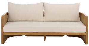 Skipper Teak And Hyacinth Patio Sofa — Weather-Resistant Outdoor Seating, Cushioned Comfort, 69.3" W