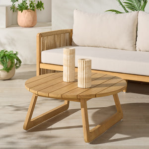 Gale Teak Outdoor Coffee Table — Low-Profile Solid Teak Square Table, Weather-Ready Patio Centerpiece