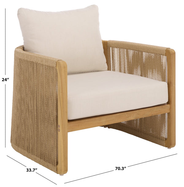 Gale Teak And Hyacinth Patio Chair — Solid Teak Frame, Breathable Weave, Sculpted Comfort For Outdoors