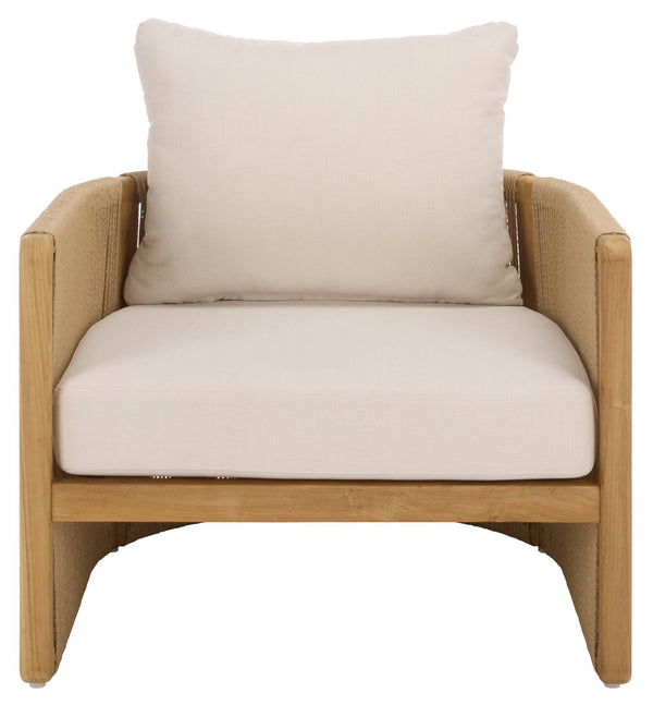 Gale Teak And Hyacinth Patio Chair — Solid Teak Frame, Breathable Weave, Sculpted Comfort For Outdoors