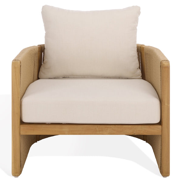 Gale Teak And Hyacinth Patio Chair — Solid Teak Frame, Breathable Weave, Sculpted Comfort For Outdoors
