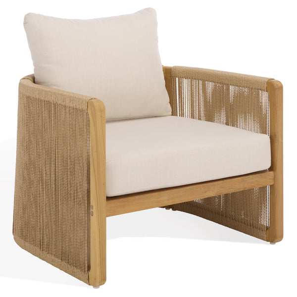 Gale Teak And Hyacinth Patio Chair — Solid Teak Frame, Breathable Weave, Sculpted Comfort For Outdoors