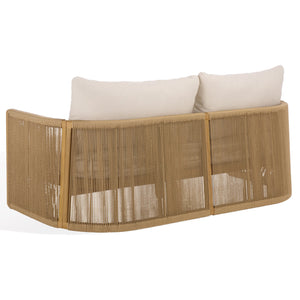 Gale Teak And Hyacinth Patio Sofa With Deep Cushions, Weather‑Resistant Frame For Outdoor Lounging