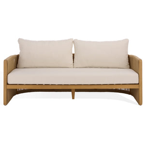 Gale Teak And Hyacinth Patio Sofa With Deep Cushions, Weather‑Resistant Frame For Outdoor Lounging