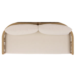 Gale Teak And Hyacinth Patio Sofa With Deep Cushions, Weather‑Resistant Frame For Outdoor Lounging