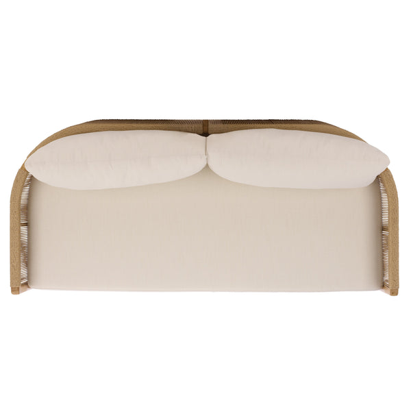 Gale Teak And Hyacinth Patio Sofa With Deep Cushions, Weather‑Resistant Frame For Outdoor Lounging