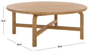 Rogers Teak Outdoor Coffee Table — Low-Profile 39.4" Square Durable Solid Wood Patio Centerpiece