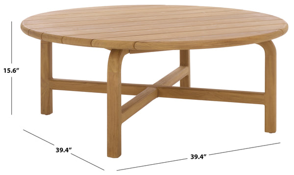 Rogers Teak Outdoor Coffee Table — Low-Profile 39.4" Square Durable Solid Wood Patio Centerpiece