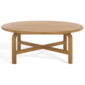 Rogers Teak Outdoor Coffee Table — Low-Profile 39.4" Square Durable Solid Wood Patio Centerpiece