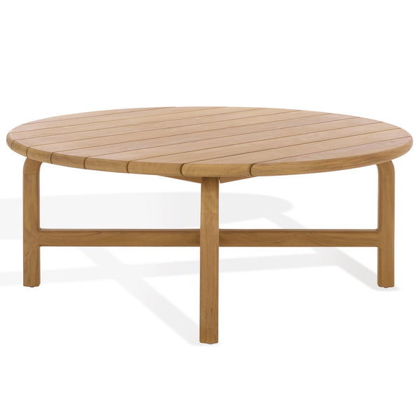 Rogers Teak Outdoor Coffee Table — Low-Profile 39.4" Square Durable Solid Wood Patio Centerpiece