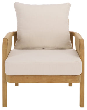 Rogers Teak & Hyacinth Patio Chair With Ergonomic Curved Back, Breathable Woven Seating, Durable Finish