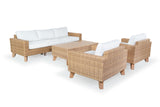 Safavieh Margarita Wicker Patio Sofa Natural / White CPT2102A