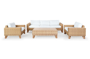 Safavieh MARGARITA Outdoor Coffee Table – Stylish All-Weather Wicker Design for Modern Patios & Sunrooms Natural CPT2100A