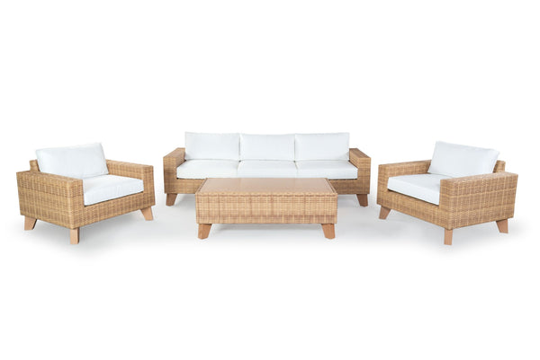 Safavieh MARGARITA Outdoor Coffee Table – Stylish All-Weather Wicker Design for Modern Patios & Sunrooms Natural CPT2100A
