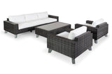 Safavieh Margarita Wicker Patio Sofa Dark Grey / White CPT2102B