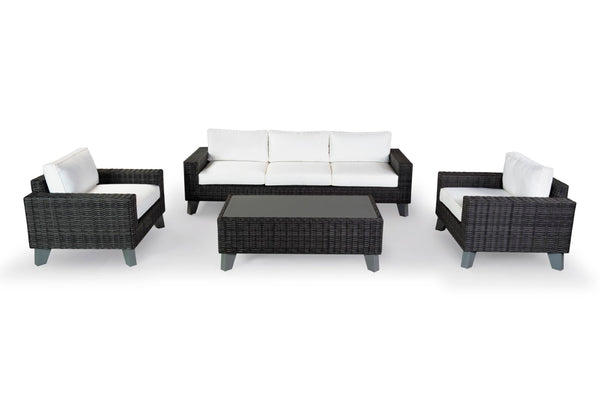 Safavieh Margarita Wicker Patio Sofa Dark Grey / White CPT2102B