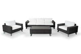 Safavieh Margarita Wicker Patio Sofa Dark Grey / White CPT2102B