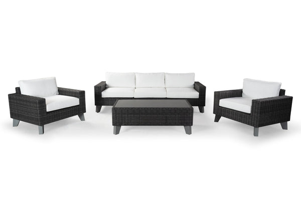Safavieh MARGARITA Wicker Patio Chair - Stylish Outdoor Seating with Plush Comfort and All-Weather Durability Dark Grey / White CPT2101B