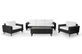 Safavieh Margarita Wicker Patio Sofa Dark Grey / White CPT2102B