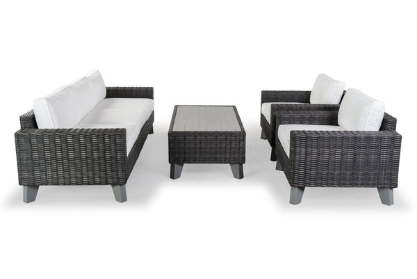Safavieh MARGARITA Outdoor Coffee Table – Stylish All-Weather Wicker Design for Modern Patios & Sunrooms Dark Grey CPT2100B