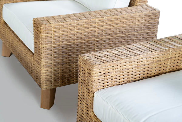 Safavieh Margarita Wicker Patio Chair Natural / White CPT2101A