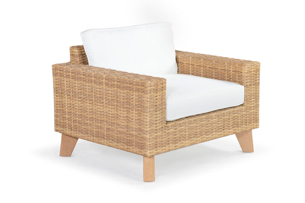 Safavieh Margarita Wicker Patio Chair Natural / White CPT2101A