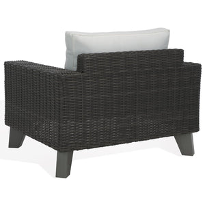 Safavieh MARGARITA Wicker Patio Chair - Stylish Outdoor Seating with Plush Comfort and All-Weather Durability Dark Grey / White CPT2101B