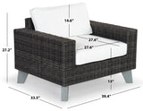 Safavieh Margarita Wicker Patio Chair Dark Grey / White CPT2101B