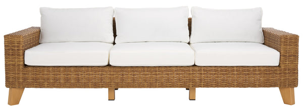 Safavieh Margarita Wicker Patio Sofa Natural / White CPT2102A