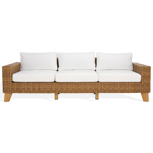 Safavieh Margarita Wicker Patio Sofa Natural / White CPT2102A