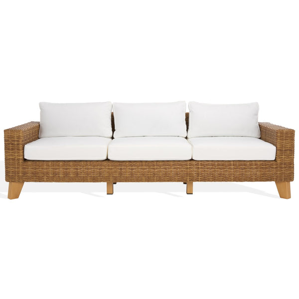 Safavieh Margarita Wicker Patio Sofa Natural / White CPT2102A
