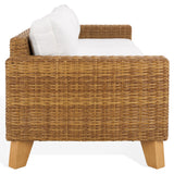 Safavieh Margarita Wicker Patio Sofa Natural / White CPT2102A