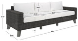 Safavieh Margarita Wicker Patio Sofa Dark Grey / White CPT2102B