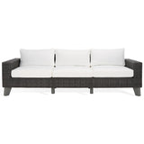 Safavieh Margarita Wicker Patio Sofa Dark Grey / White CPT2102B