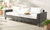 Safavieh Margarita Wicker Patio Sofa Dark Grey / White CPT2102B