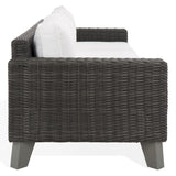 Safavieh Margarita Wicker Patio Sofa Dark Grey / White CPT2102B